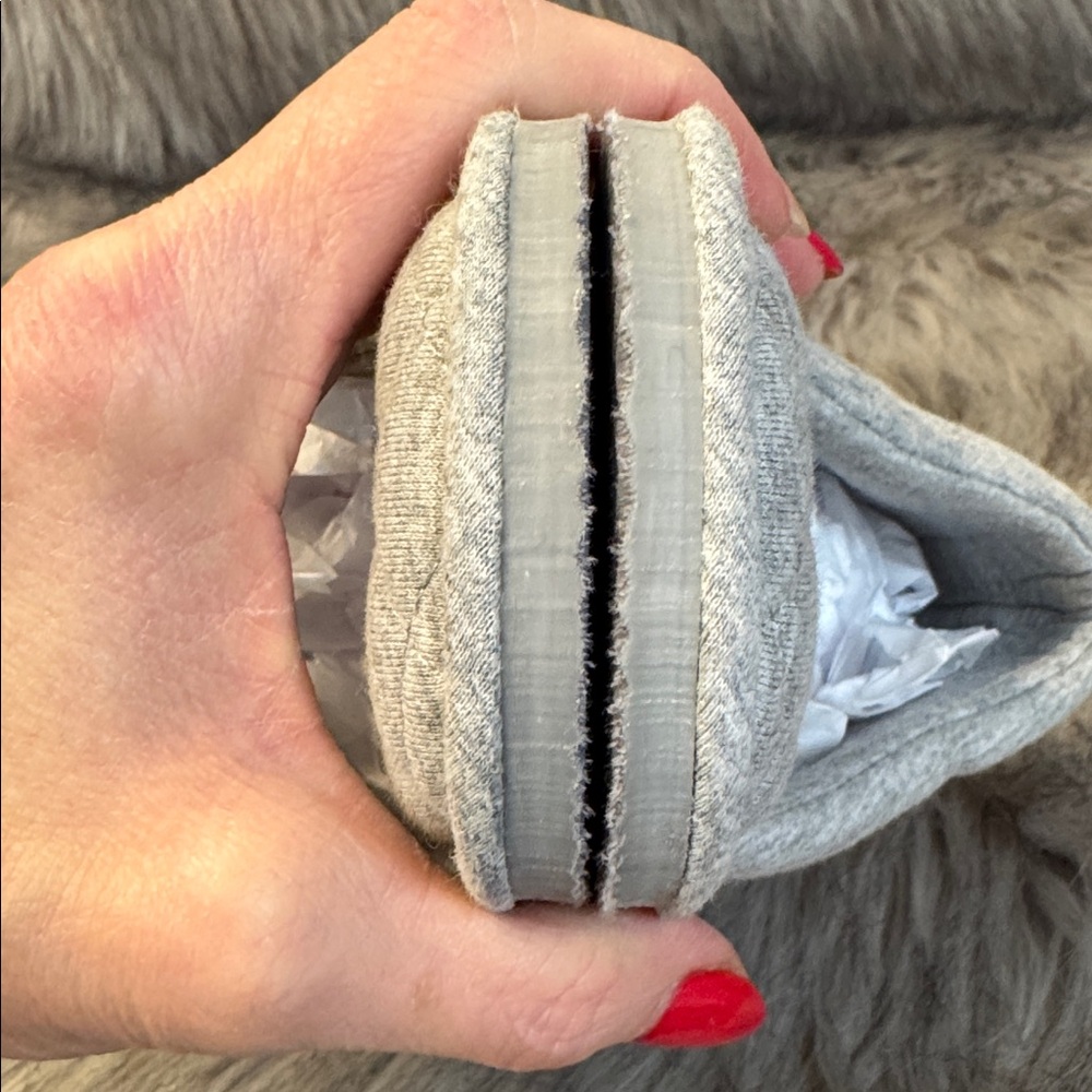 PRICE FIRM Polo Ralph Lauren Summit Scuff Gray Slippers with Pink Size 8 - Picture 6 of 7
